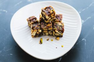 Healthy sugar-free snacks on a bowl