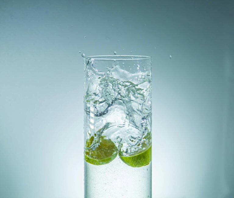 Glass of water with lemons