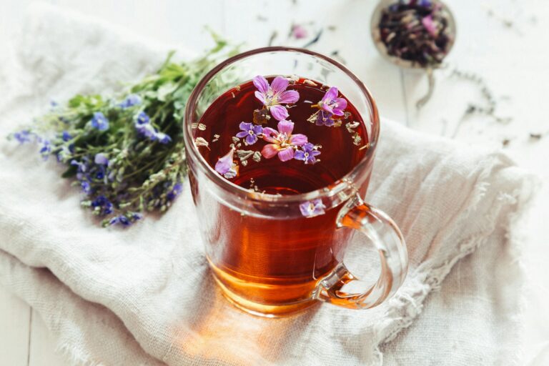 Hibiscus tea in a cup